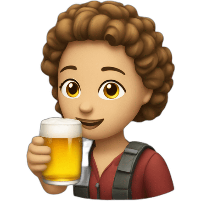 scarlet johnson drinking a beer emoji