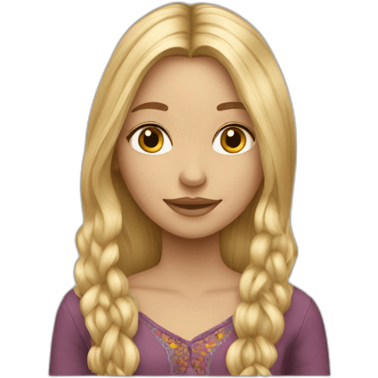 Bohemian blond long hair girl emoji