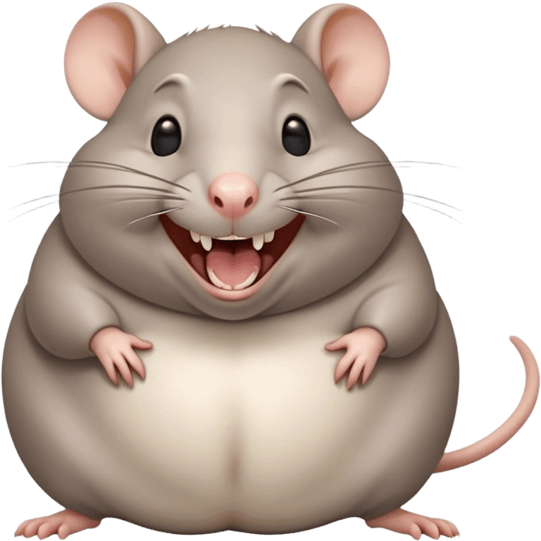 Fat Gray rat that’s laughing  emoji