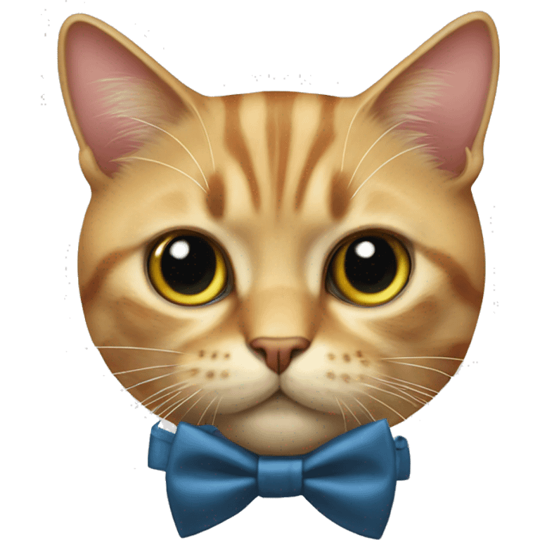 Cat with a bow tie and beed emoji