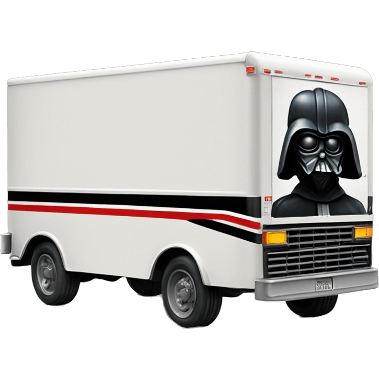 1976 very long mail delivery truck Darth Vader truck  emoji