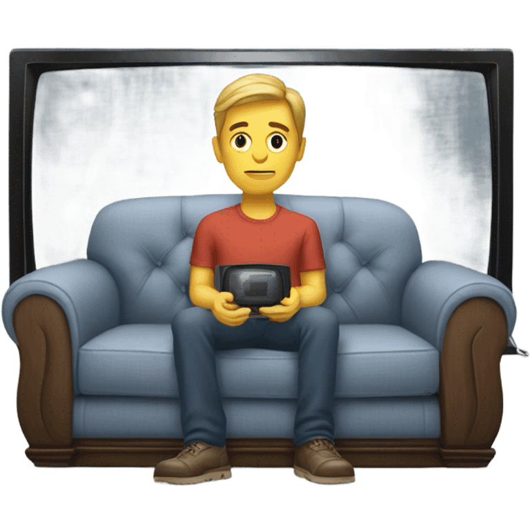 Man watching tv emoji