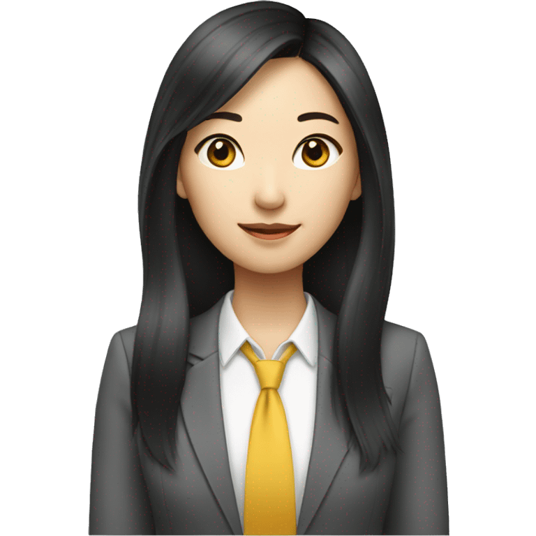 Asian female real estate long hair emoji