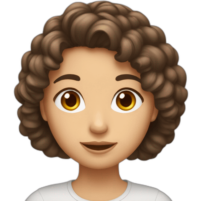 une femme brune avec les cheveux bouclé et long emoji