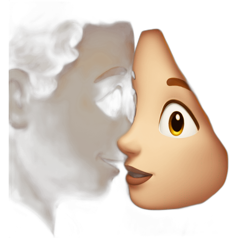 redhead girl kissing blond man emoji