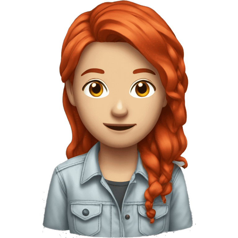 Content Maker with Kamera, red Hair and nice Shirt emoji