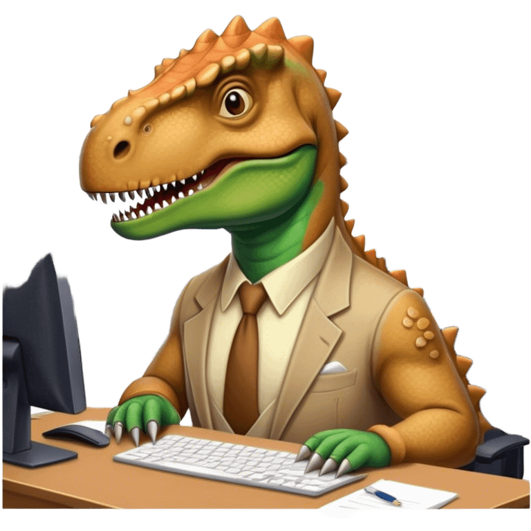 old dinosaurs working in an office emoji