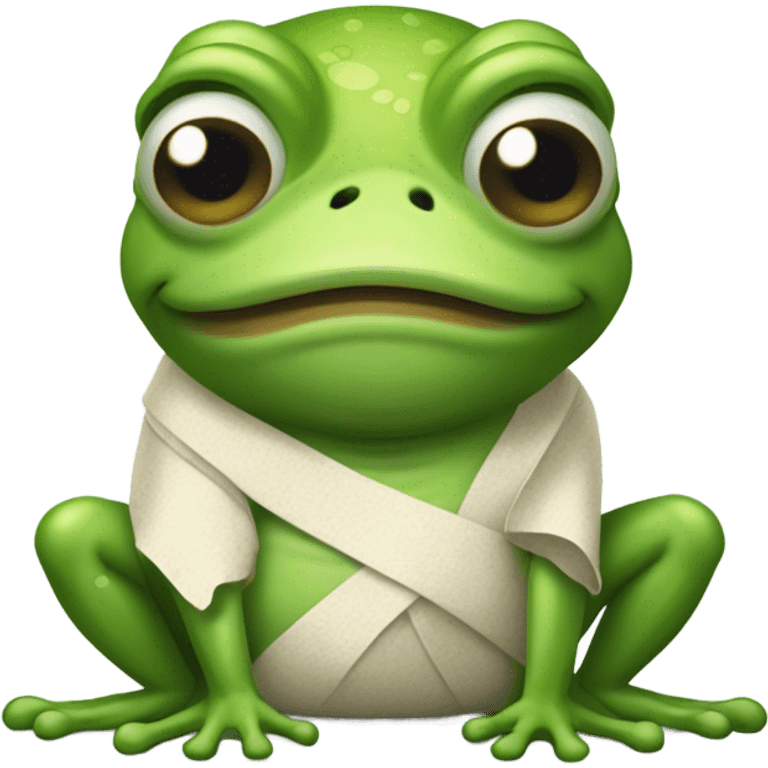 Sick Frog with bandaged belly emoji