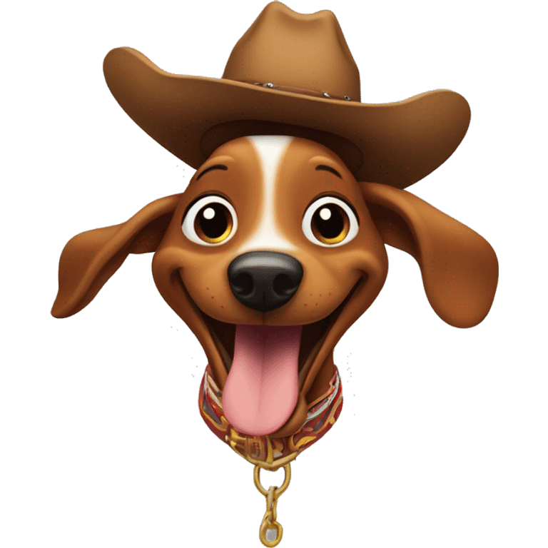 Super happy wiener at a rodeo emoji