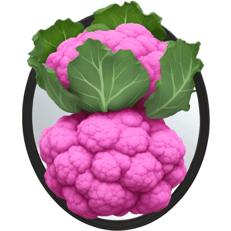 pink cauliflower looking in mirror emoji