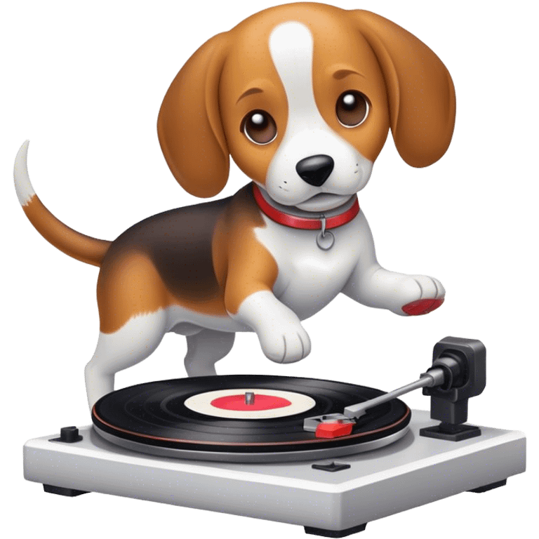 I would like an emoji with a beagle that spins vinyl on a turntable emoji