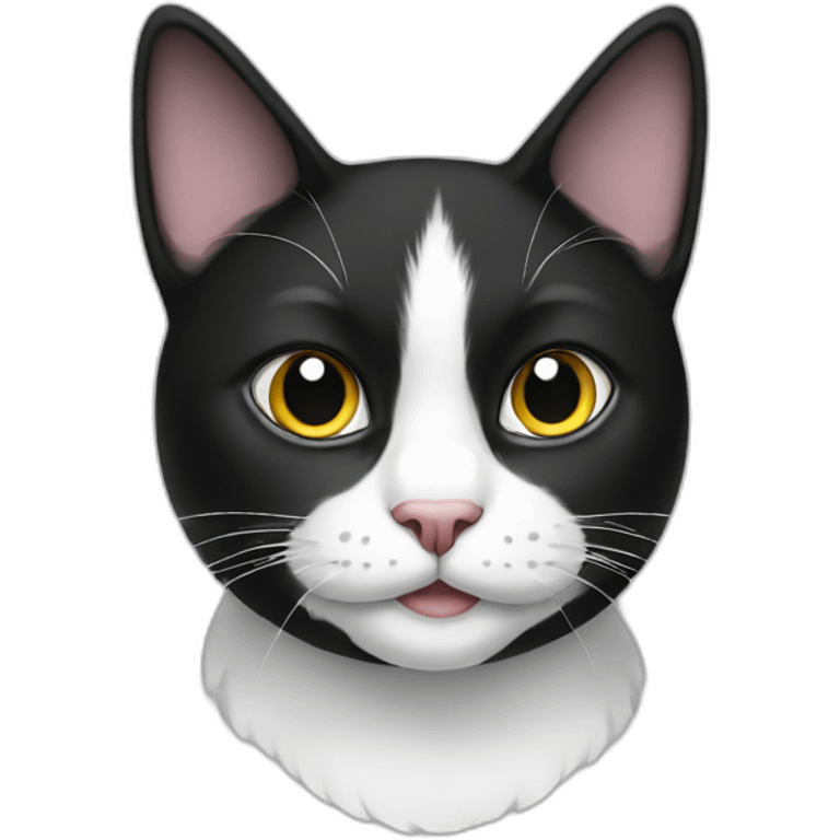 black white cat emoji