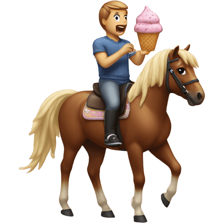 Icecream riding a pony emoji