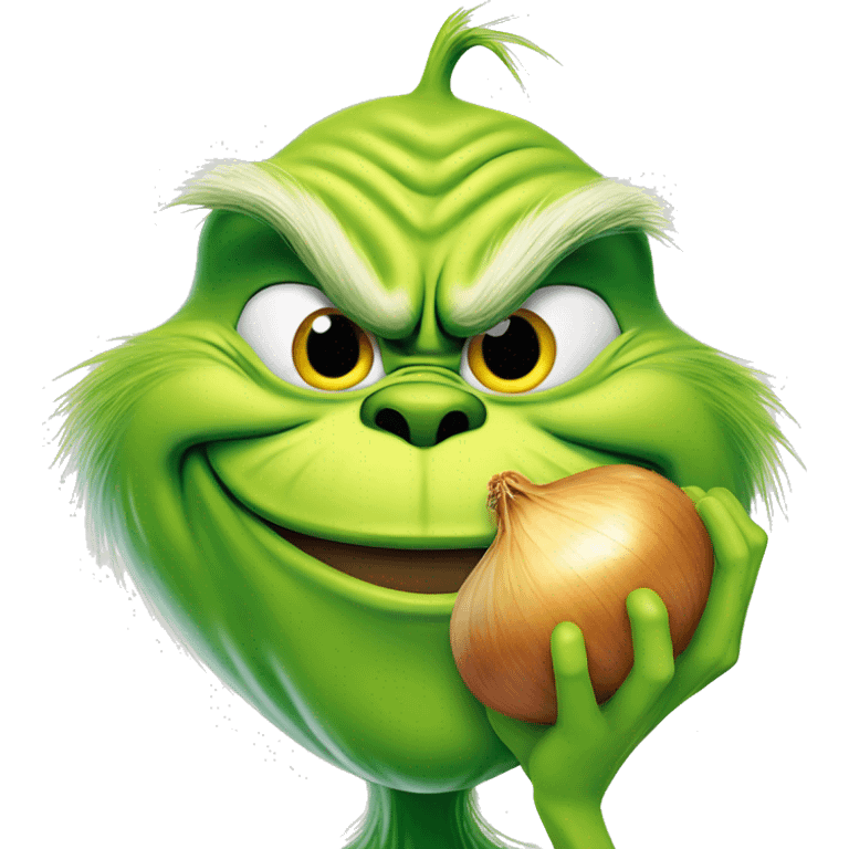 the grinch eating an onion emoji