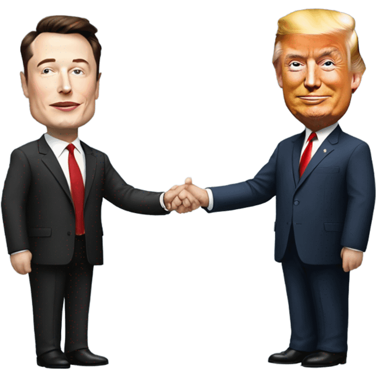 elon musk and trump holding hands emoji