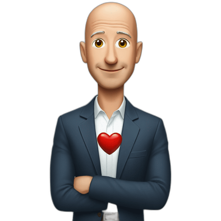 Jeff bezos with heart emoji