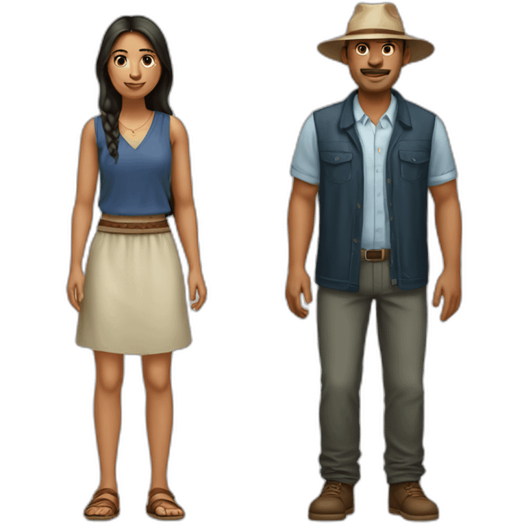 etnic man and etnic woman from australia full body emoji