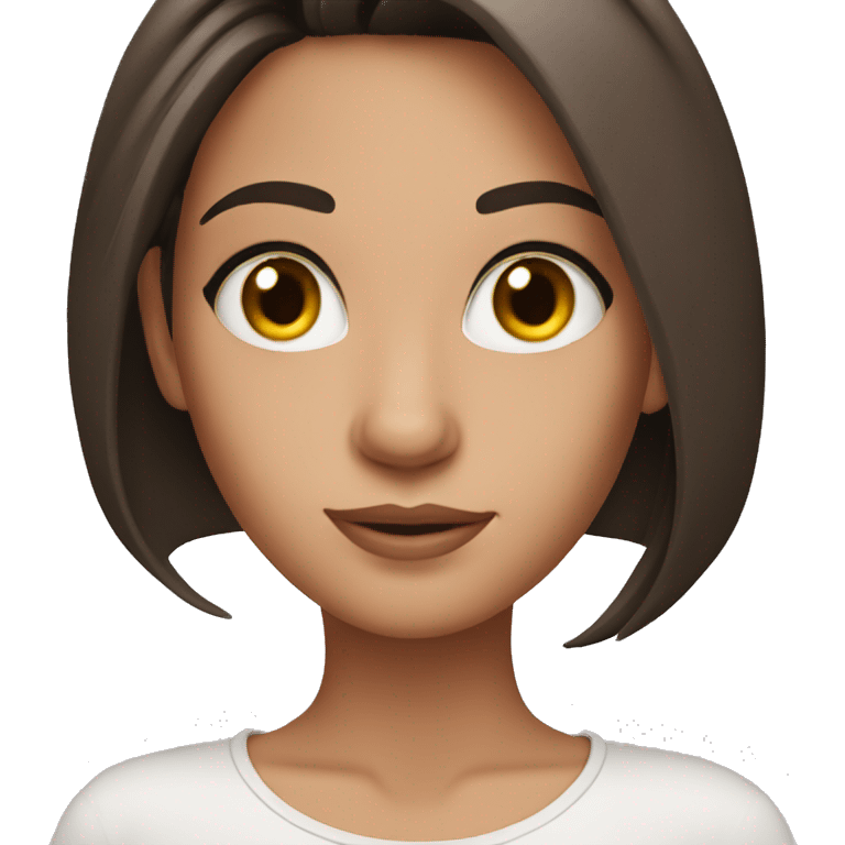 Brunette Girl with long lashes  emoji