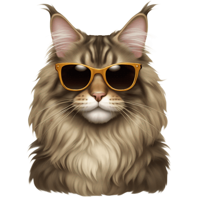 Maine coon with sunglasses emoji