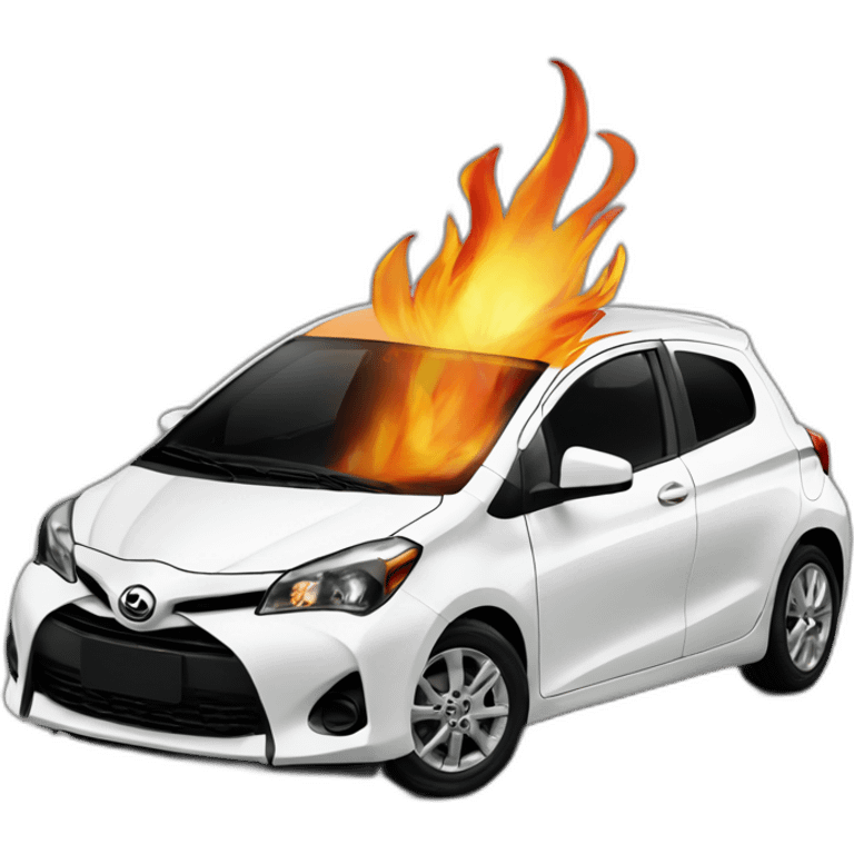 Gr Yaris with fire in the exaust emoji