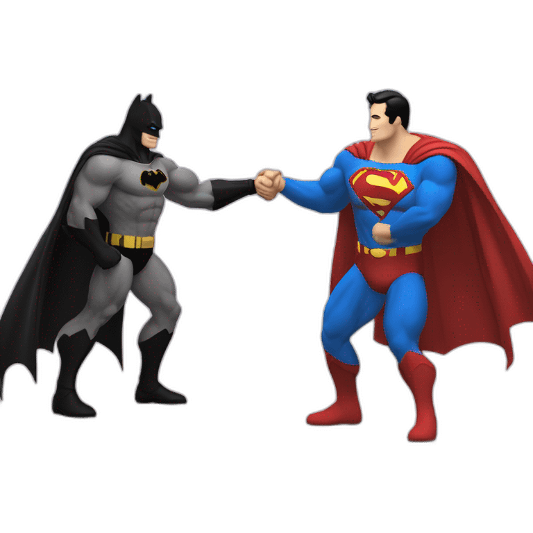 Superman and Batman shake hands emoji