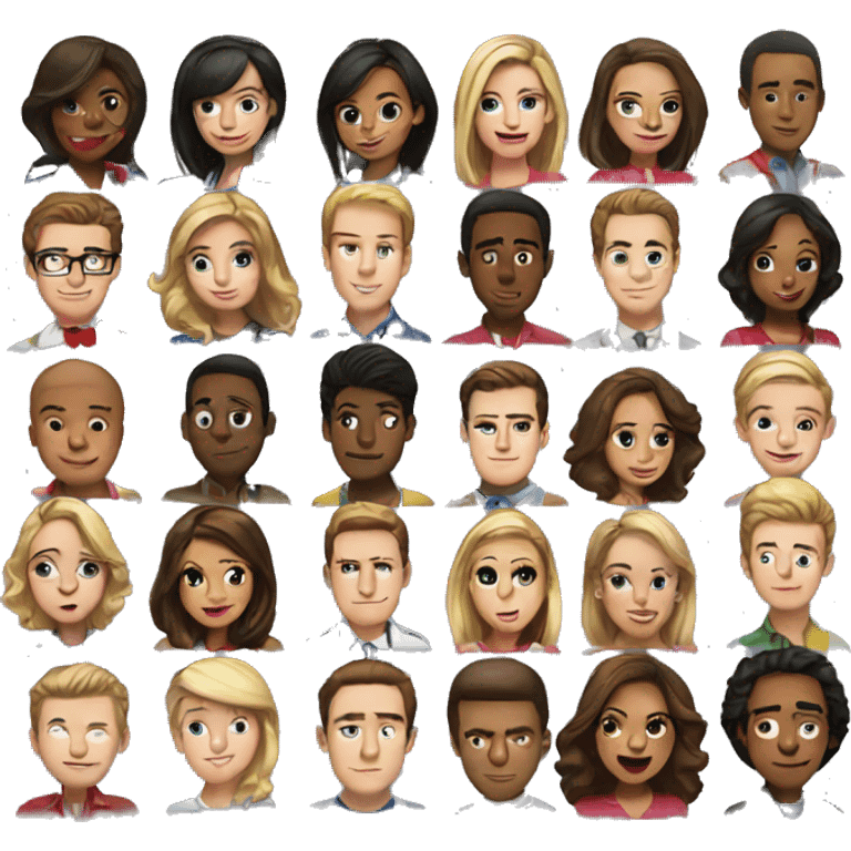 entire glee cast emoji