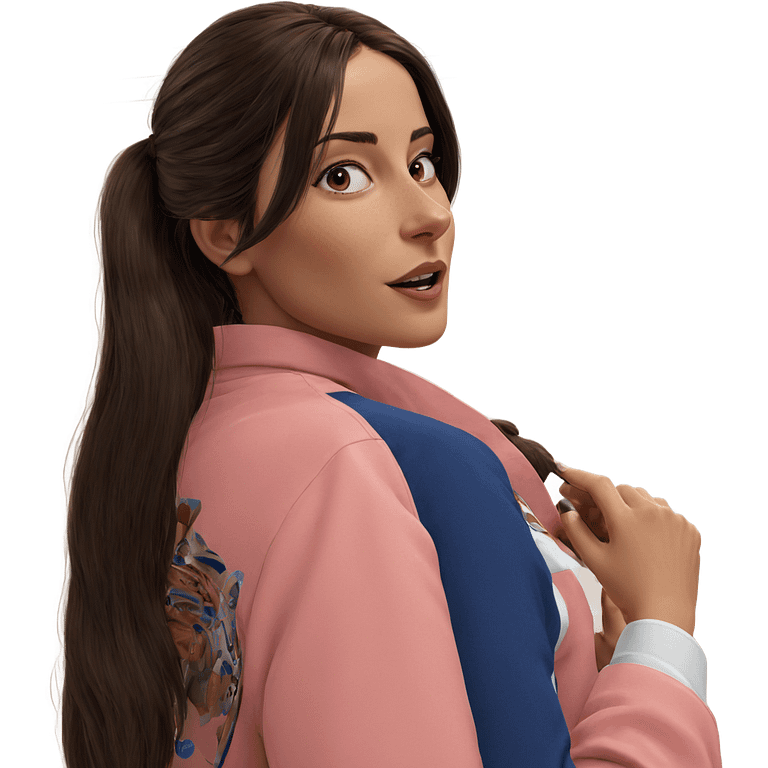 realistic portrait of brown-haired girl emoji