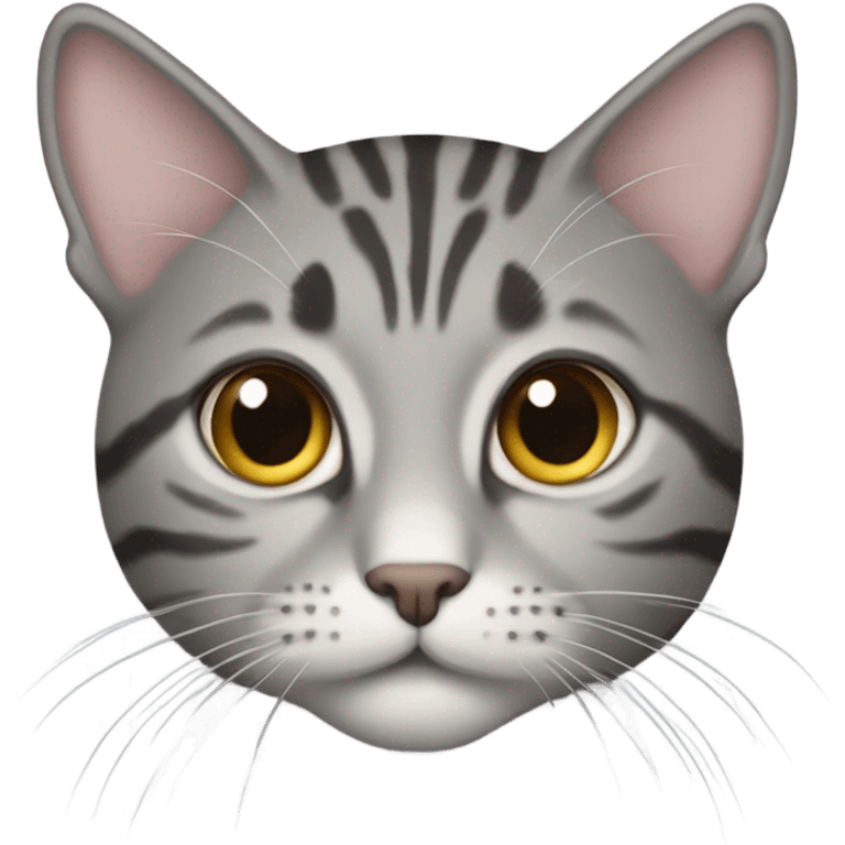 A grey tabby cat missing its owner  emoji