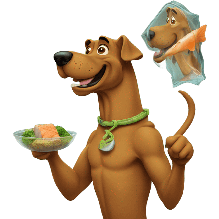 Scooby doo eating fish emoji