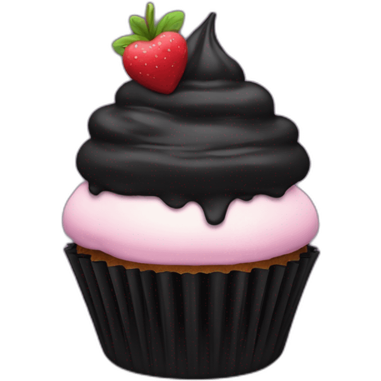 Gros noir avec un cupcake emoji