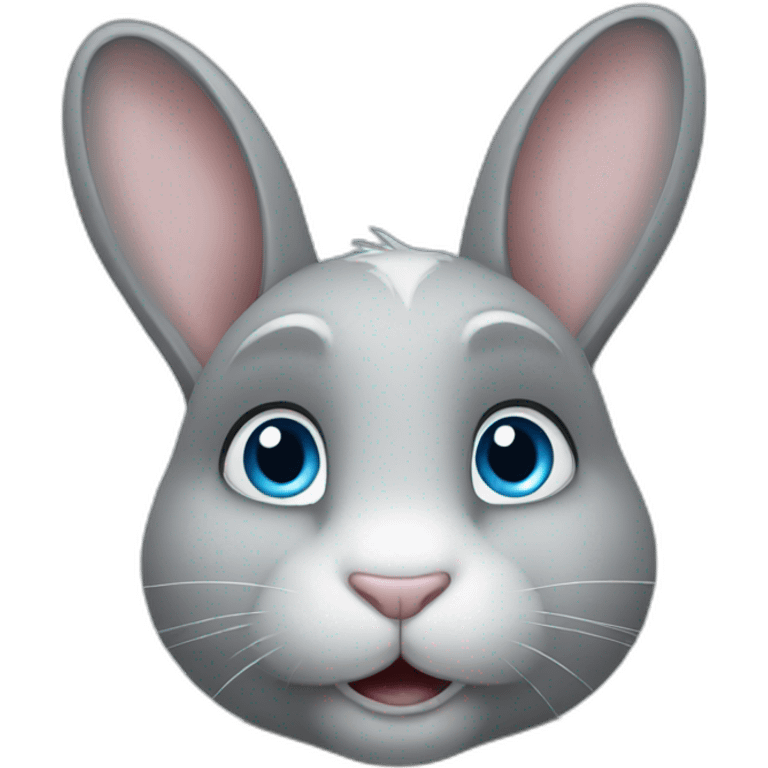 Grey Bunny blue eye emoji