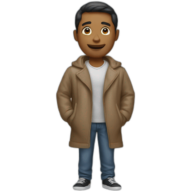 Man with a large open jacket emoji