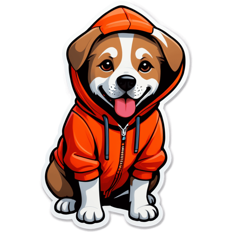 Dog wearing hoodie emoji