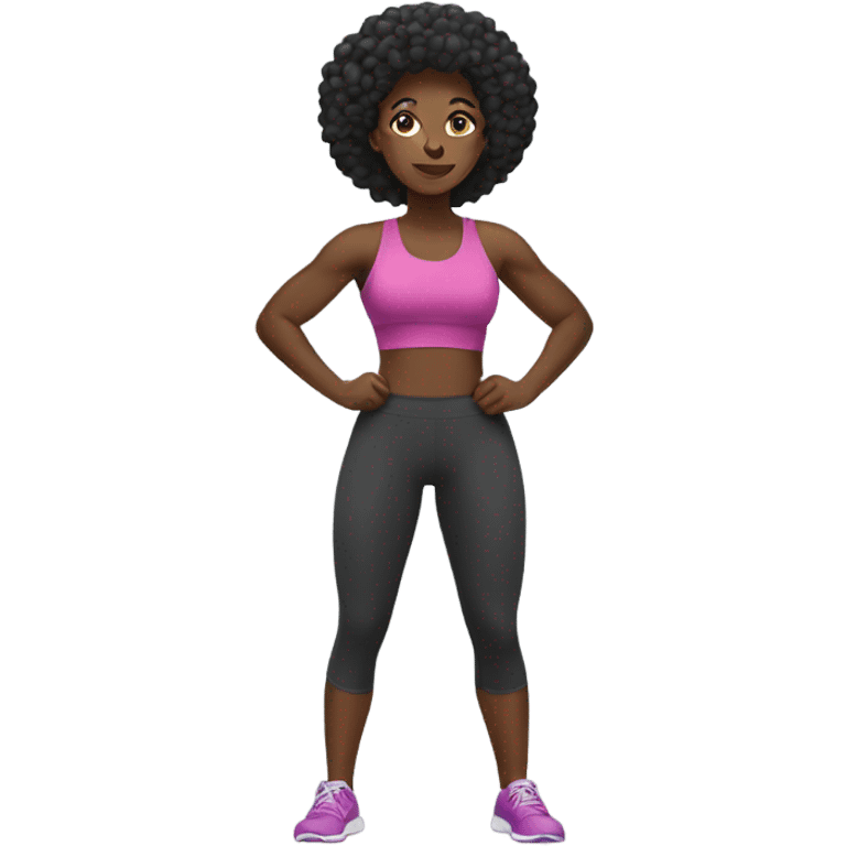 Black women working out emoji