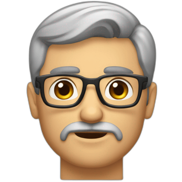 hombre  45 años guapo con barba moreno pelo engominado ojos grandes y nariz grande labios finos y cejas pobladas emoji