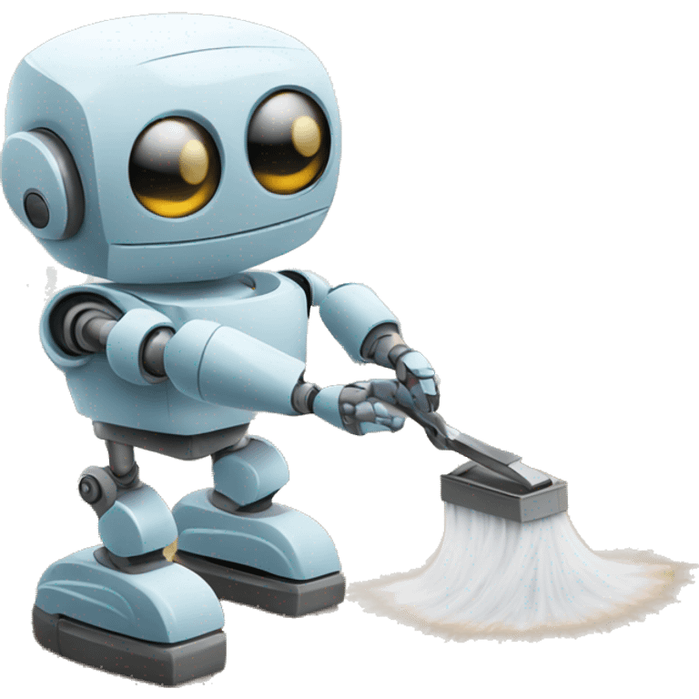 A robot doing household chores emoji