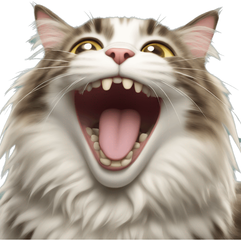 norwegian forest cat laughing  emoji