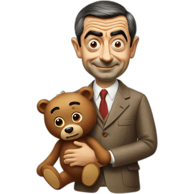 Mr.Bean with teddy emoji