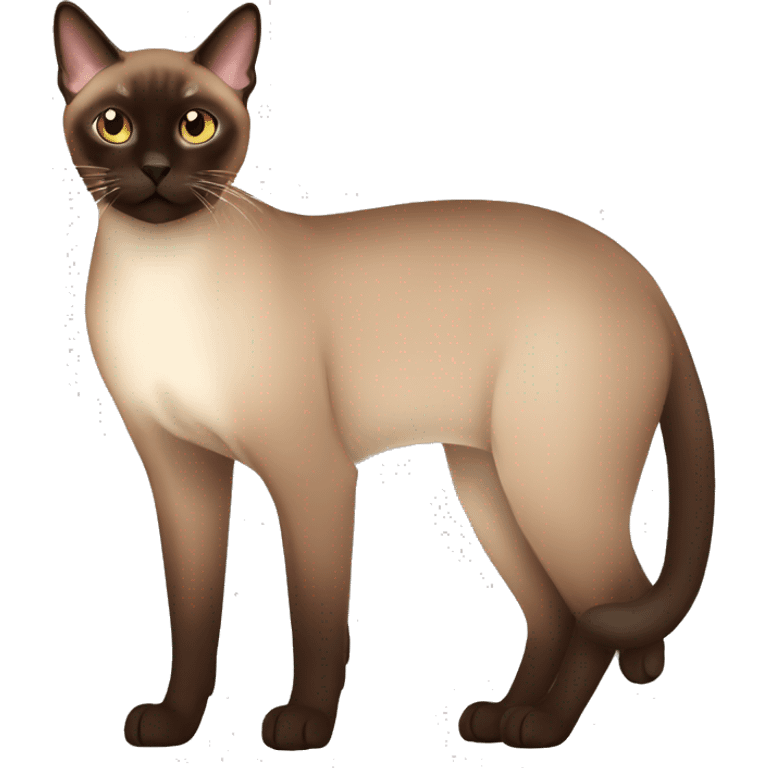 dark brown tonkinese Cat Full Body emoji