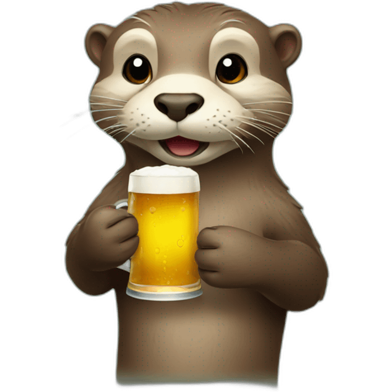 otter drinking beer emoji