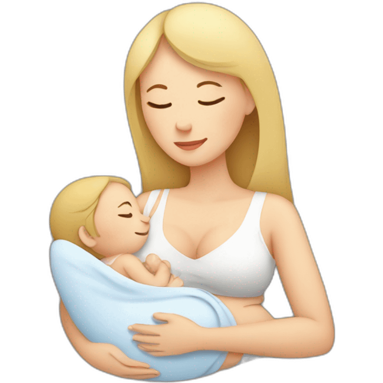 White woman breastfeeding her baby emoji