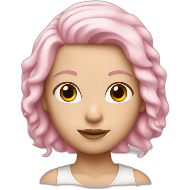 WHITE girl with  LIGHT pink hair emoji