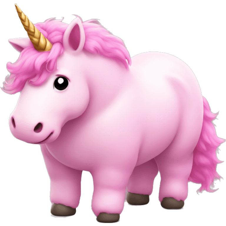 obese pink fluffy unicorn  emoji