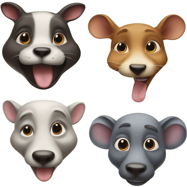 4 crazy animals emoji