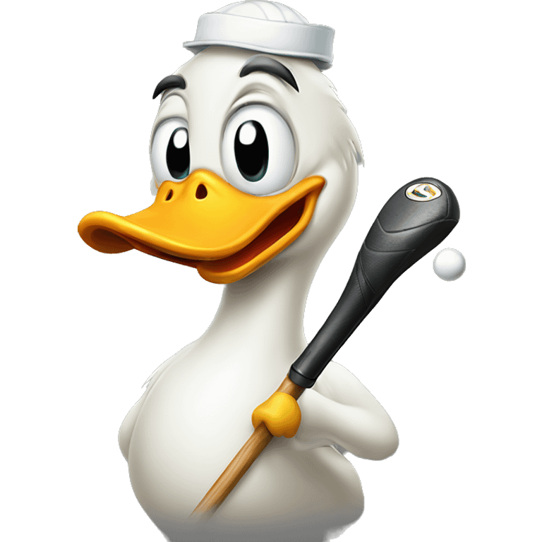 Angry Duck holding putter emoji