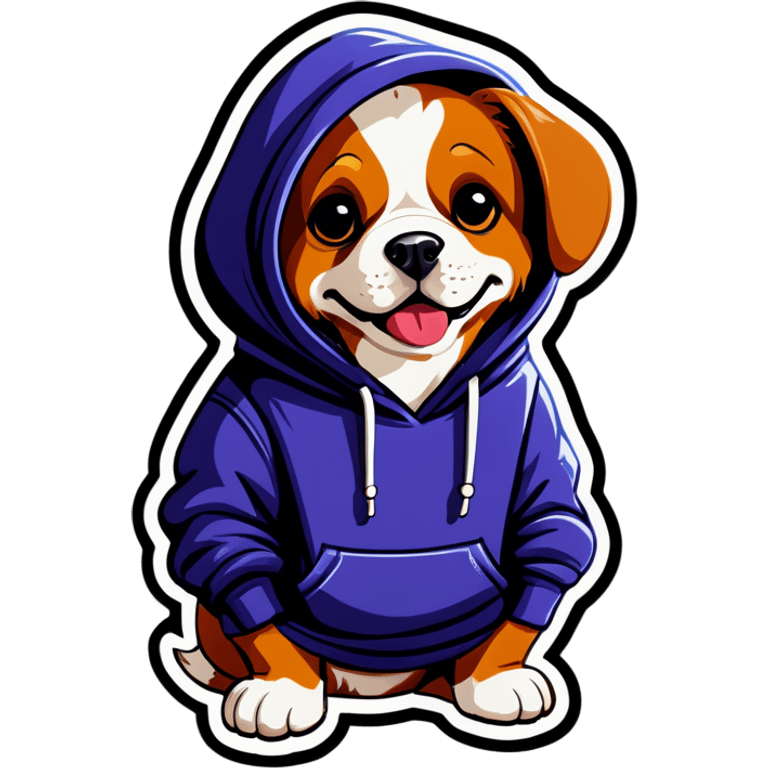 Dog wearing hoodie emoji