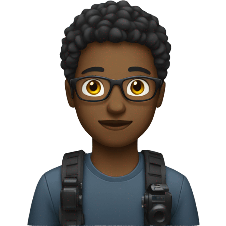 a videographer, young black male emoji