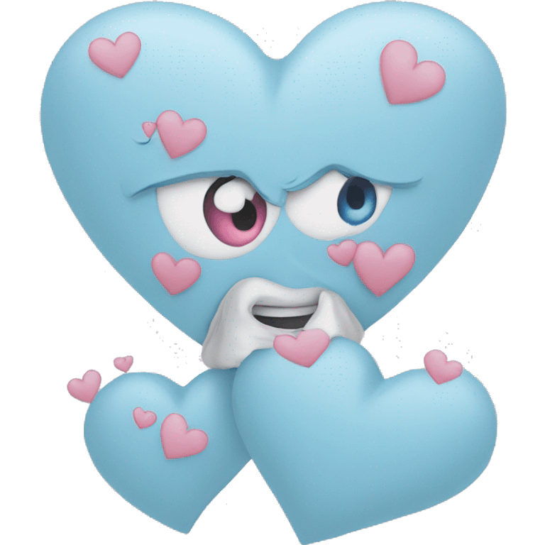 pastel blue Alice in wonderland heart emoji