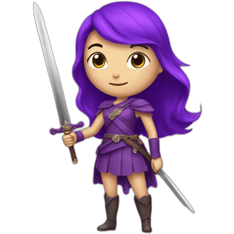 Audrey fleurotin purple with sword emoji