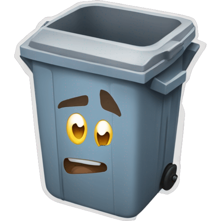 Cartoon trashcan humanized  emoji